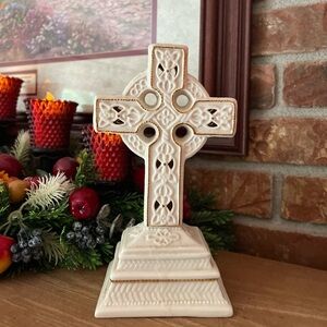 Rare Vintage Lenox Ivory with Gold Standing Celtic Cross